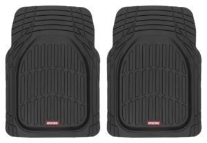 Two black MotorTrend car floor mats with textured patterns