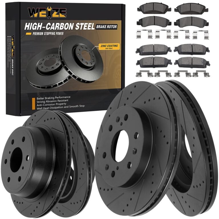 Brake rotors and pads with zinc coating, high-carbon steel, and premium stopping power