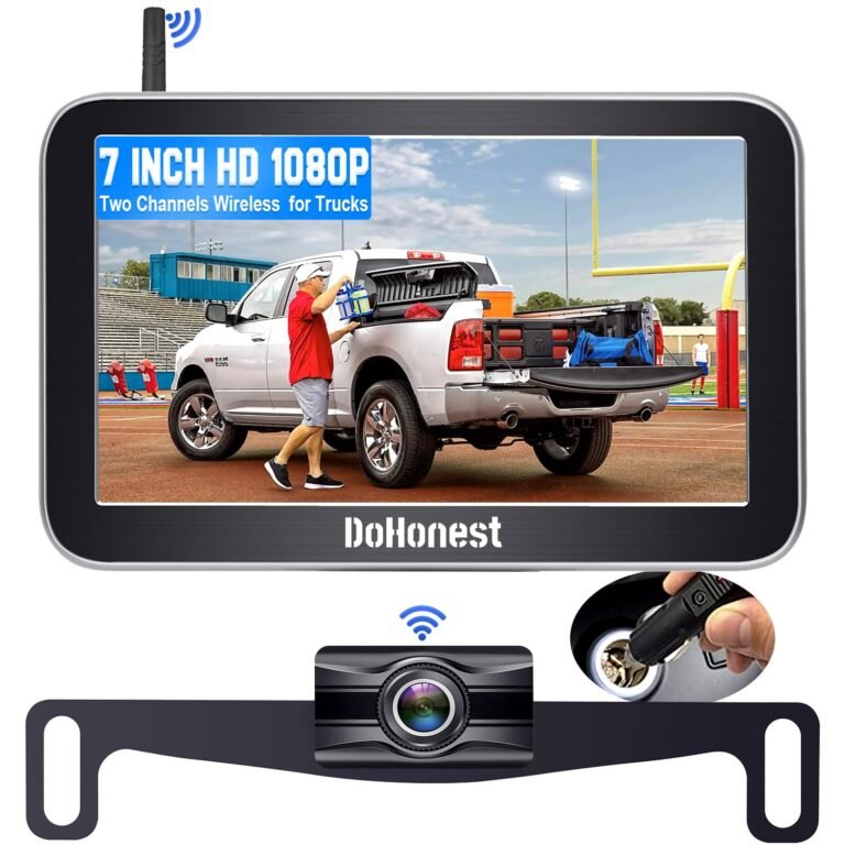 Truck backup camera system with monitor, camera, and wireless connectivity