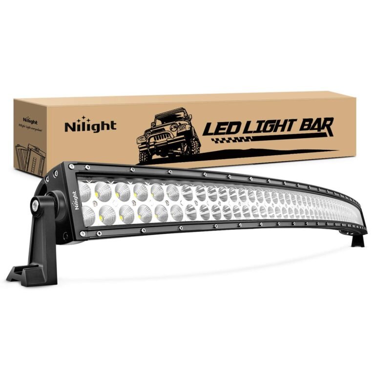 Niilight LED light bar with box, curved design, and mounting brackets